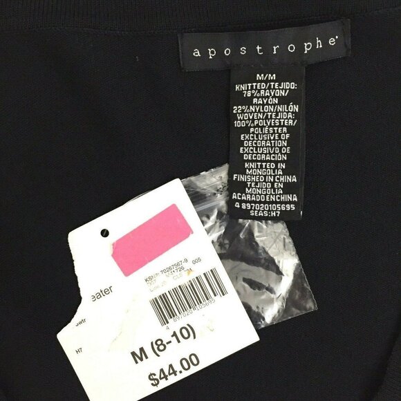 Apostrophe M 3/4 Sleeve Fine Knit Sweater Top Cami - Picture 7 of 7
